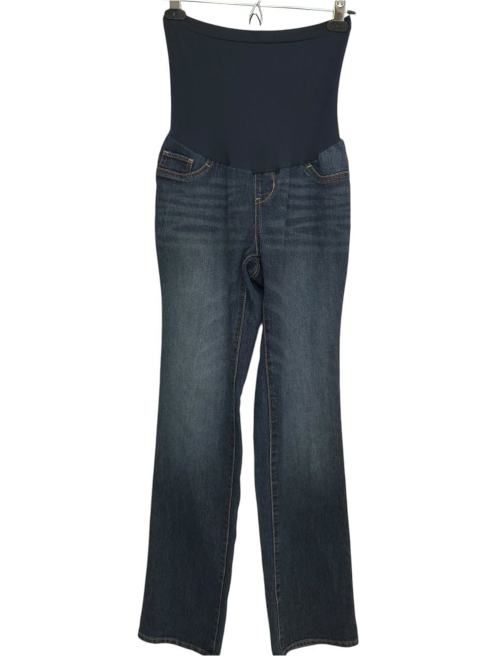 Indigo Blue Secret Fit Belly Maternity Straight Leg Denim Jeans. Medium.